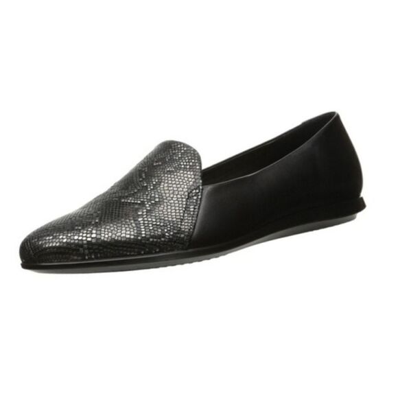 Ecco Touch Ballerina 2 Snake Embossed Ballet Flats Black Leather SlipOn 6.5 NWOB - Picture 13 of 13